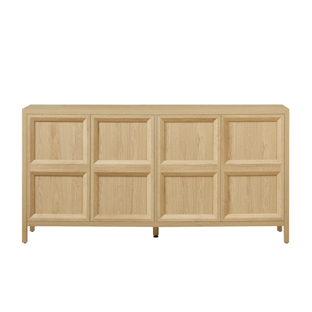 Sideboard moderno 160x40x80 cm in MDF effetto rovere con apertura Tip-On e chiusura soft-close