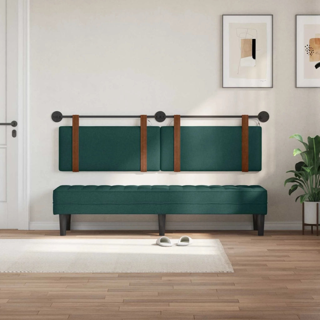 Testiera | Testata sospesa Con luce LED Verde Scuro PU Antico