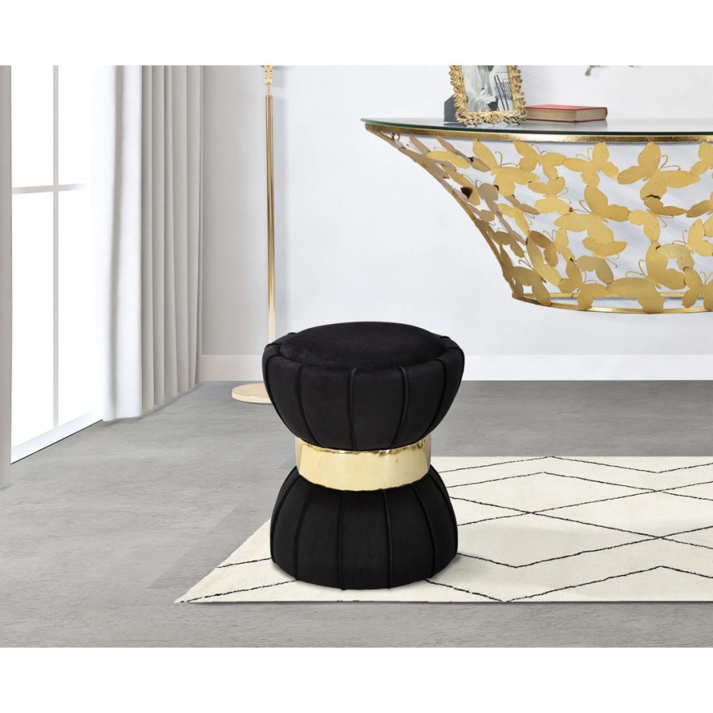 Pouf VKH360, Nero, Tessuto, 40x40x44 cm