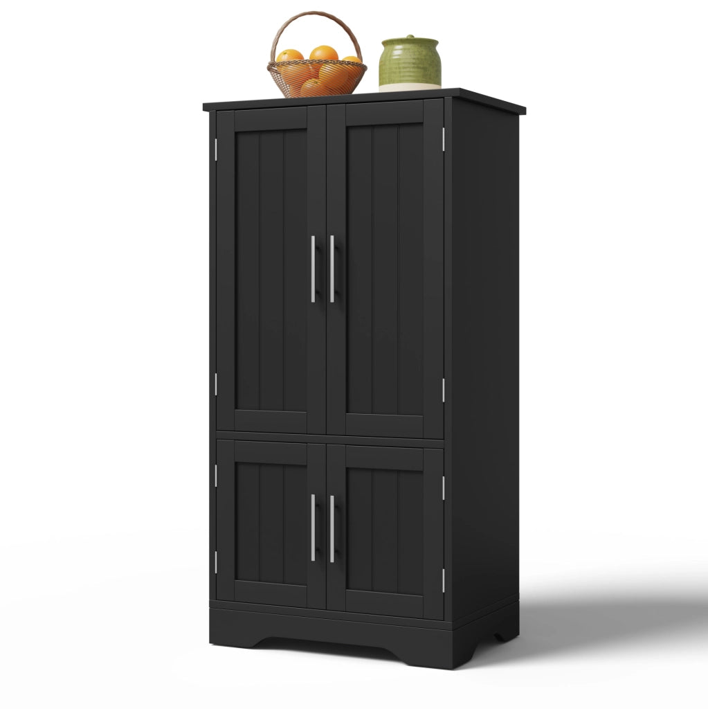 Mobile da cucina 120x60x40 cm nero in MDF, ripiani regolabili e luce LED