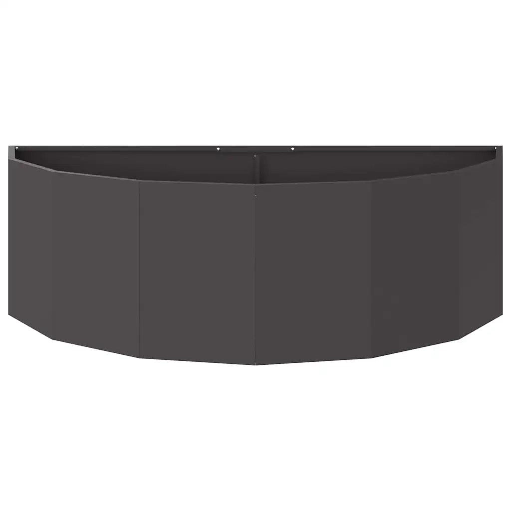 Fioriera semi-tonda moderna da esterno 120 x 60 x 35 cm in acciaio nero 02_0052922