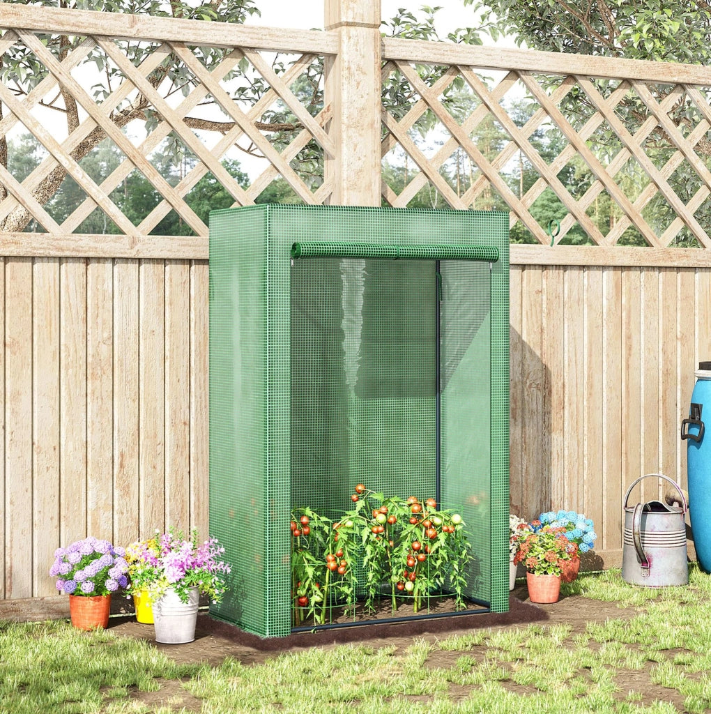 Serra da giardino stretta con porta avvolgibile 100x50x150 cm