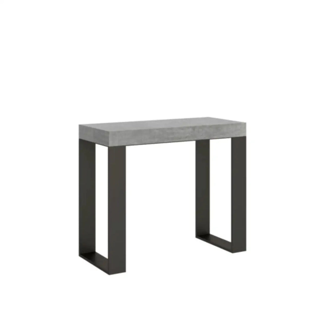 Consolle allungabile 90x40/300 cm Tecno Premium cemento gambe antracite