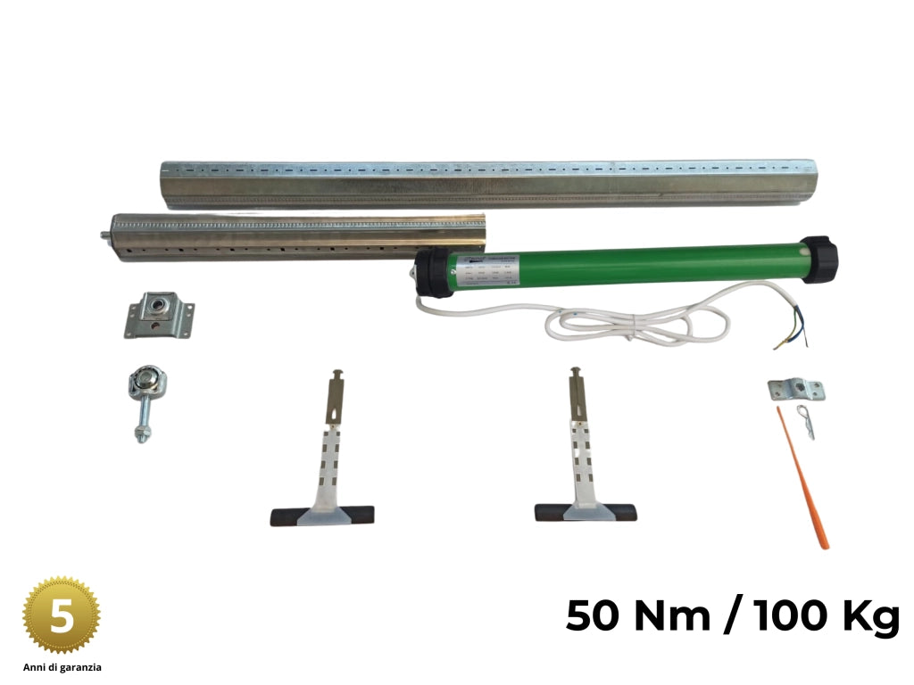 Kit tapparelle elettriche 100 kg 50 Nm Rullo da 60 cm a 95 cm Completo con Molle di Sicurezza