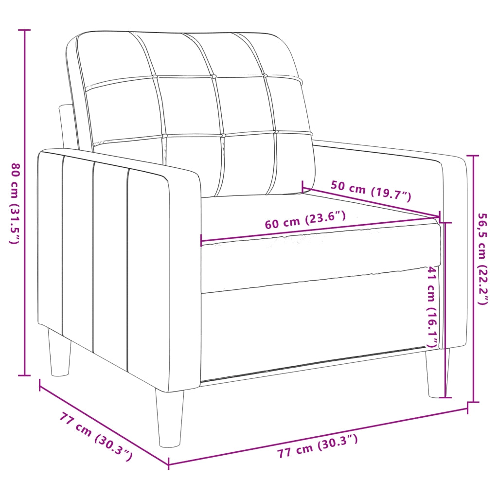 Poltrona Rosa 60 cm Velluto 4007607