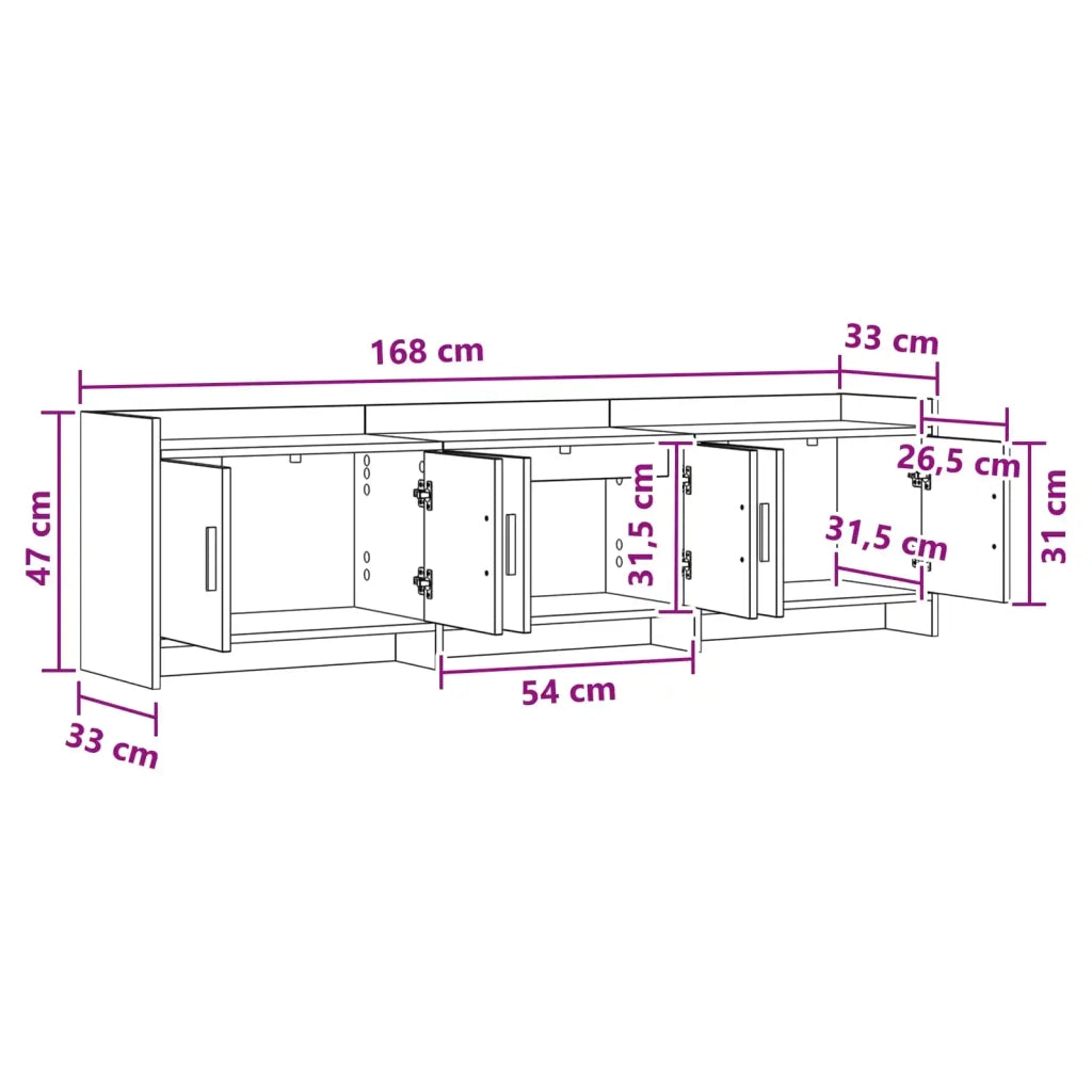 Mobile TV 168 x 33 x 47 cm Grigio Cemento Legno ingegnerizzato 8011206
