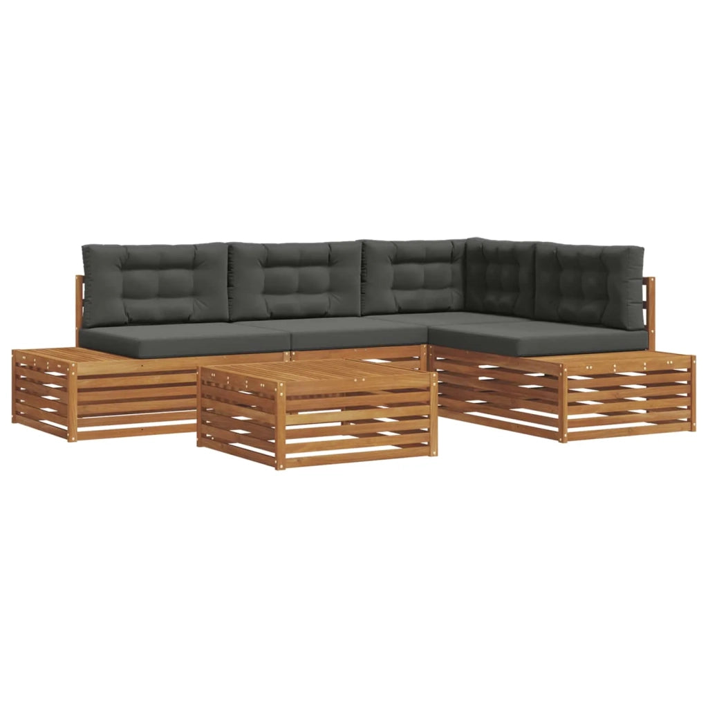 Set di divani da esterno 5 Pezzo Naturale e Antracite 3374097