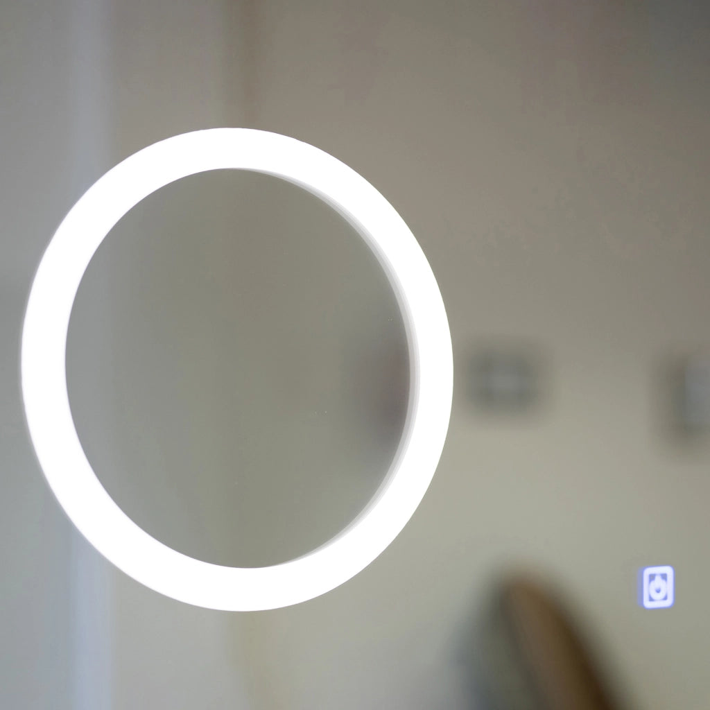 Specchio a led 80x60 con orologio digitale