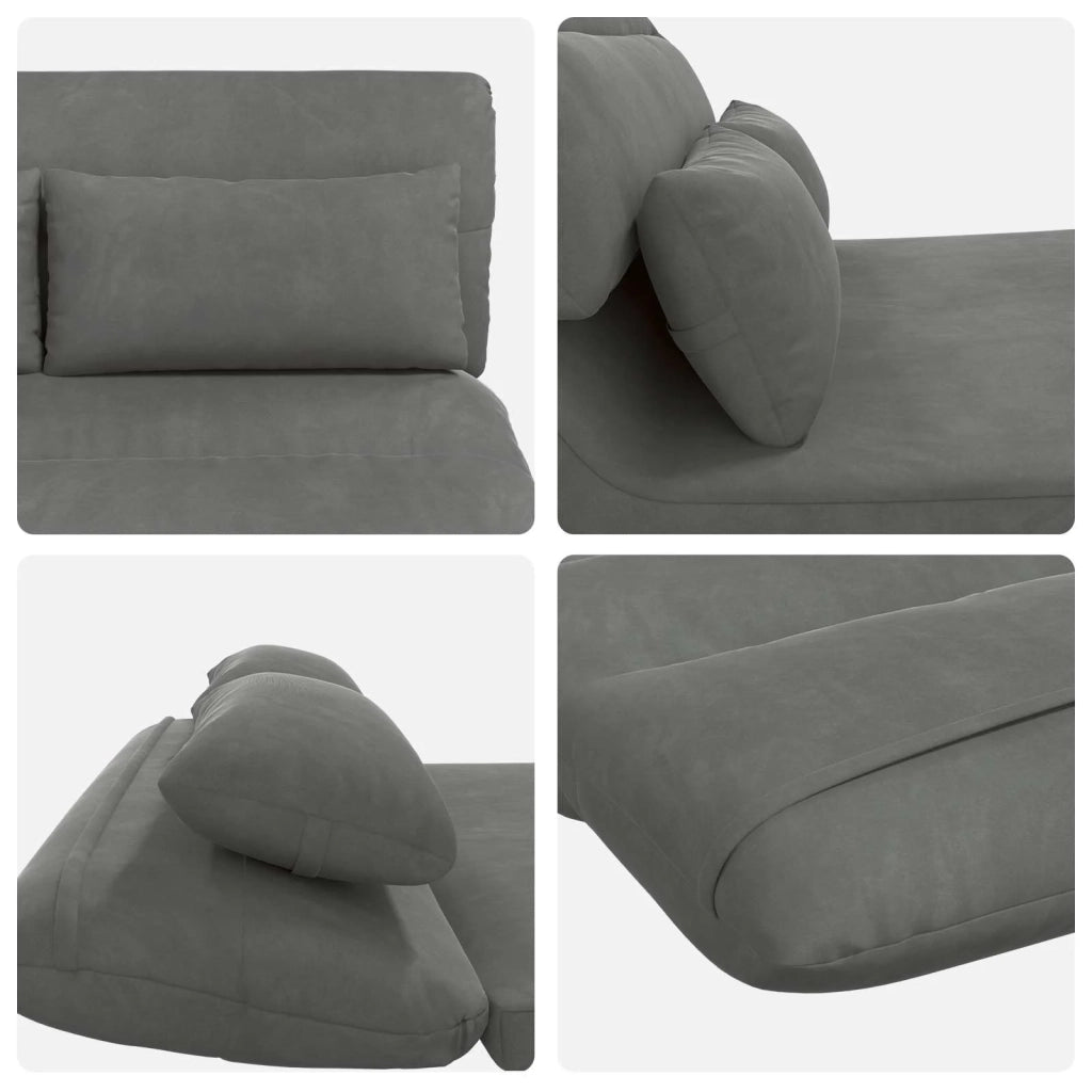 Sedia da Pavimento Grigio scuro 110 x 82 x 55 cm Velluto 42028211