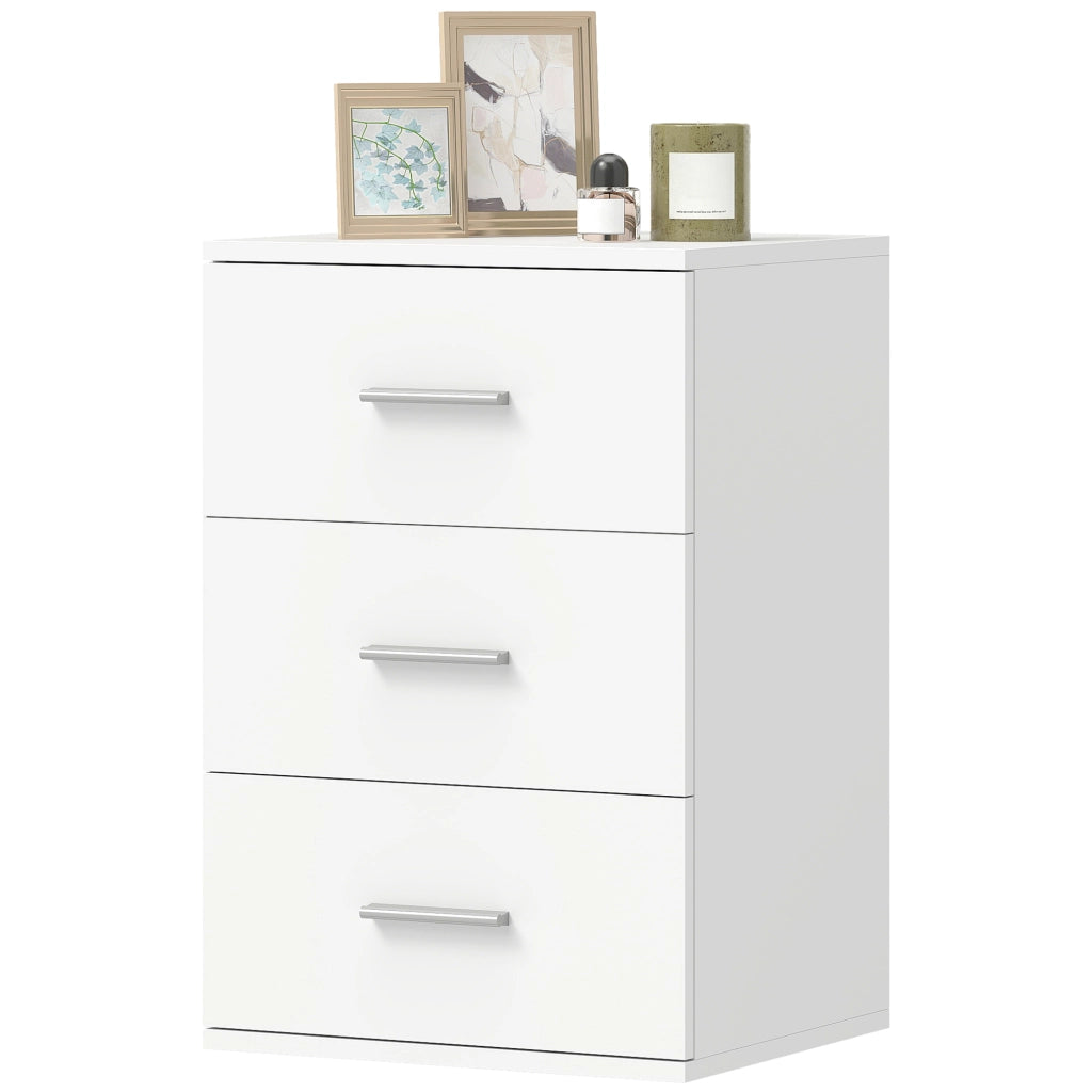 Comodino con 3 cassetti ¨C Xylo ¨C MDF bianco