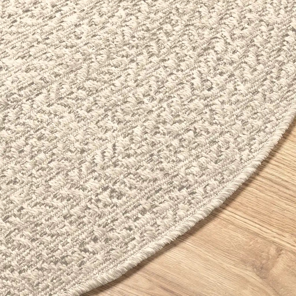 Tappeto ZIZUR Crema Ø 160cm Aspetto Iuta per Interni ed Esterni 4010386