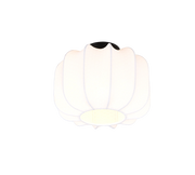 Plafoniera, tessuto e metallo, bianco e nero, D 25 cm, Madeline