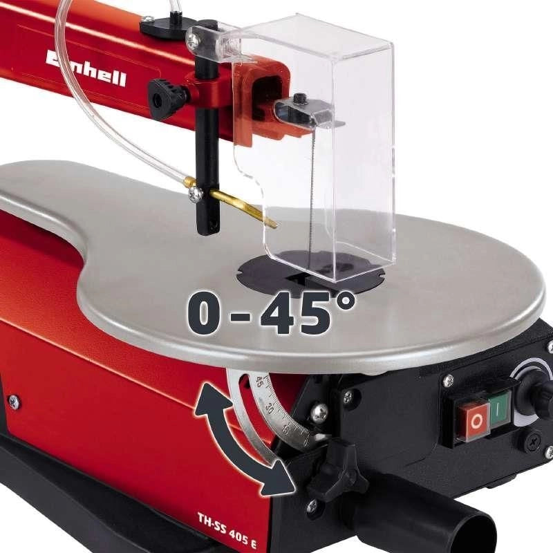 Einhell 4309047 TC-SS 406 E Sega da Traforo 120 W Altezza Taglio 50 mm Piano Inclinabile 47° Velocita' Variabile Soffiatore 2 Lame Incluse
