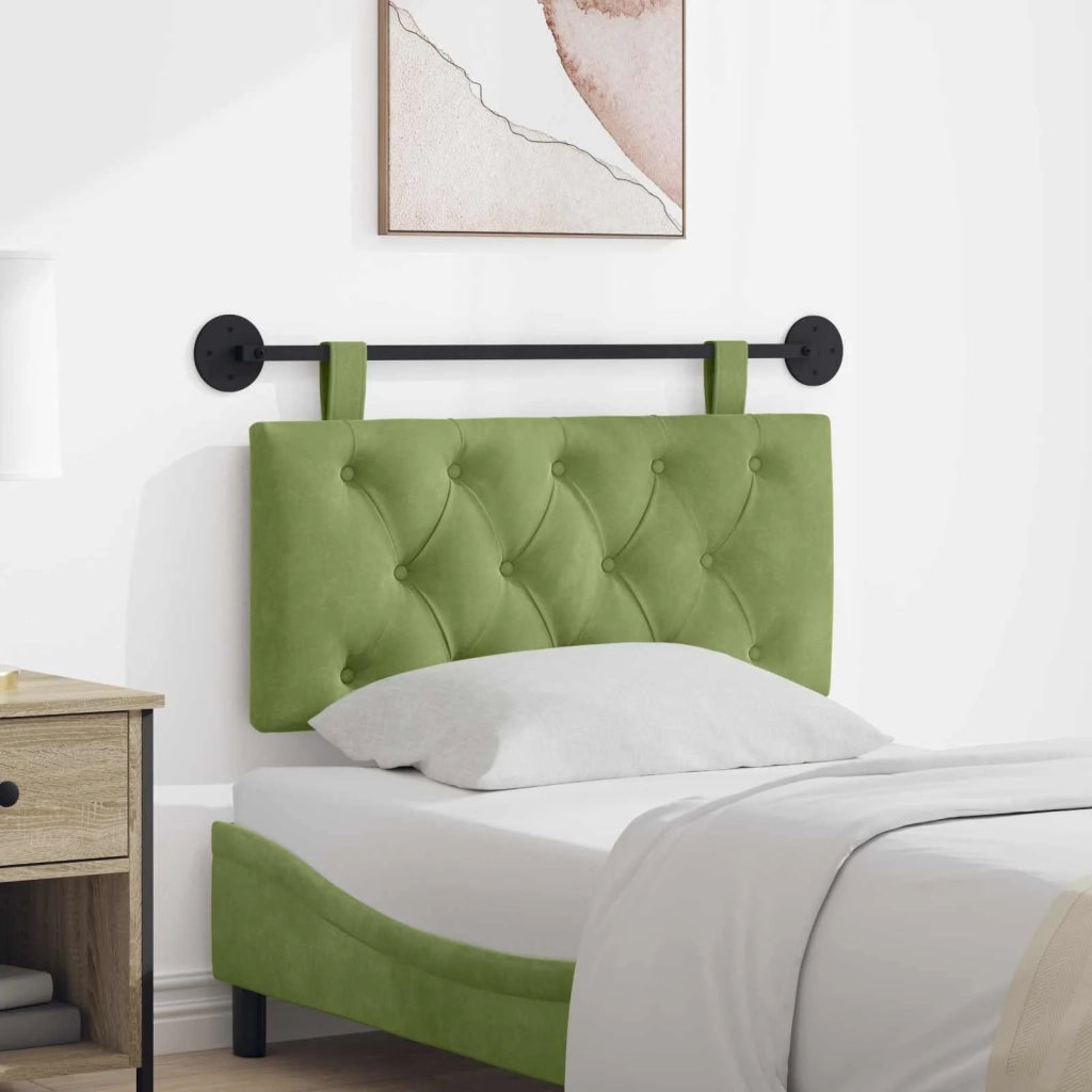 Testiera | Testata sospesa Con luce LED Verde chiaro Velluto