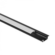 Profilo LED incasso P01 nero diffusore satinato 1m Ecolight