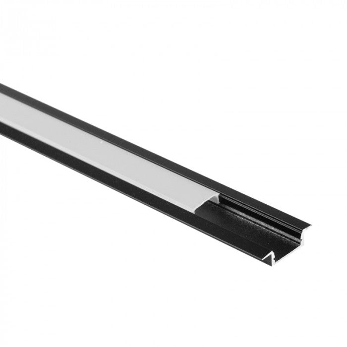 Profilo LED incasso P01 nero diffusore satinato 1m Ecolight