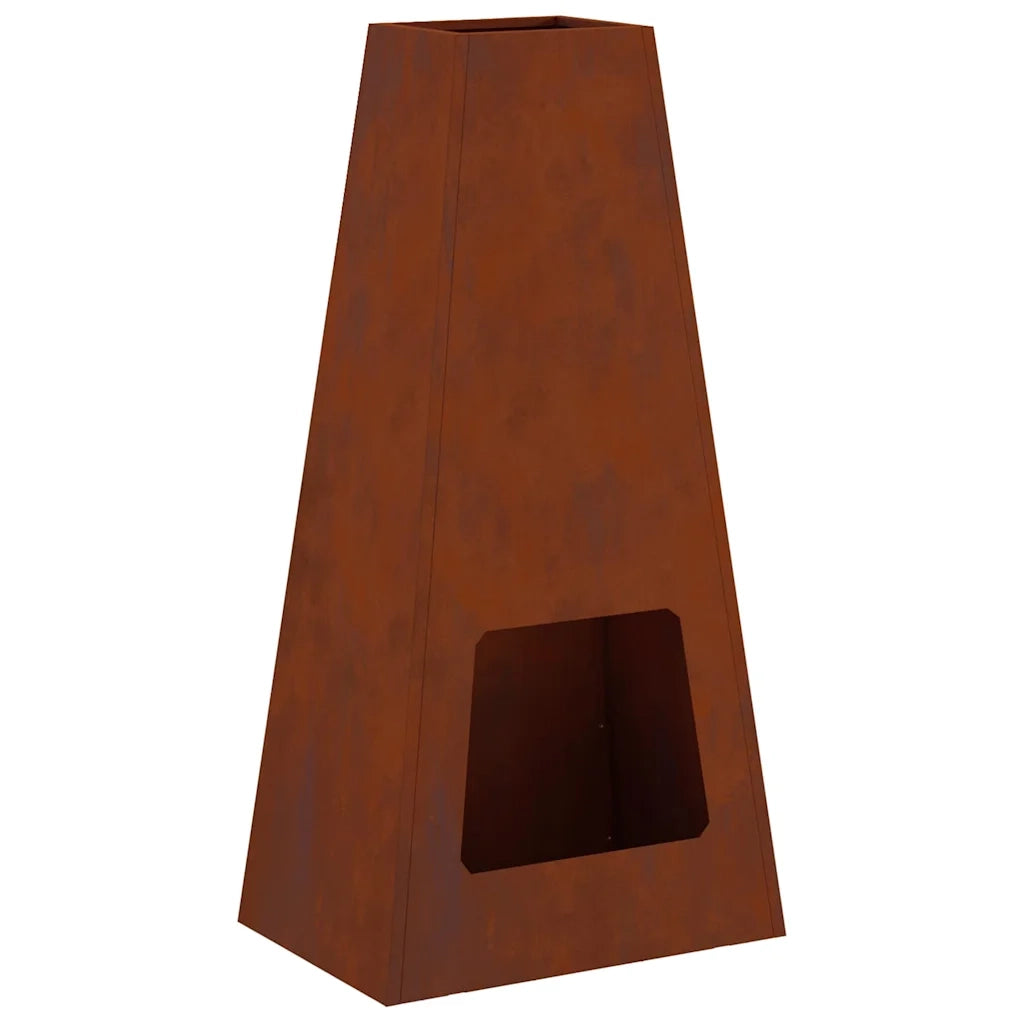 Focolare-Stufa-Camino Marrone 50 x 35 x 100 cm acciaio corten
