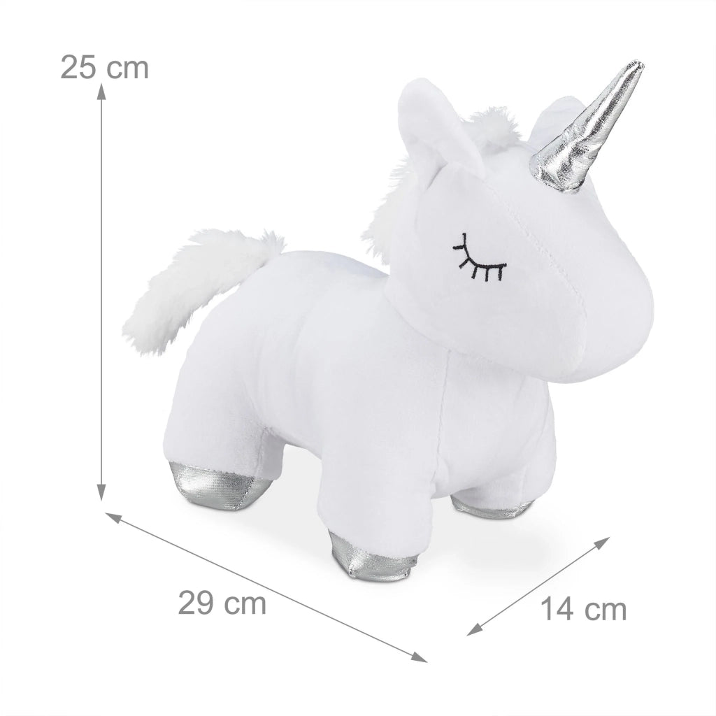 Fermaporta decorativo a forma di unicorno in morbido peluche design per bambini 30 x 15 x 15 cm in poliestere rosa 13_0008963