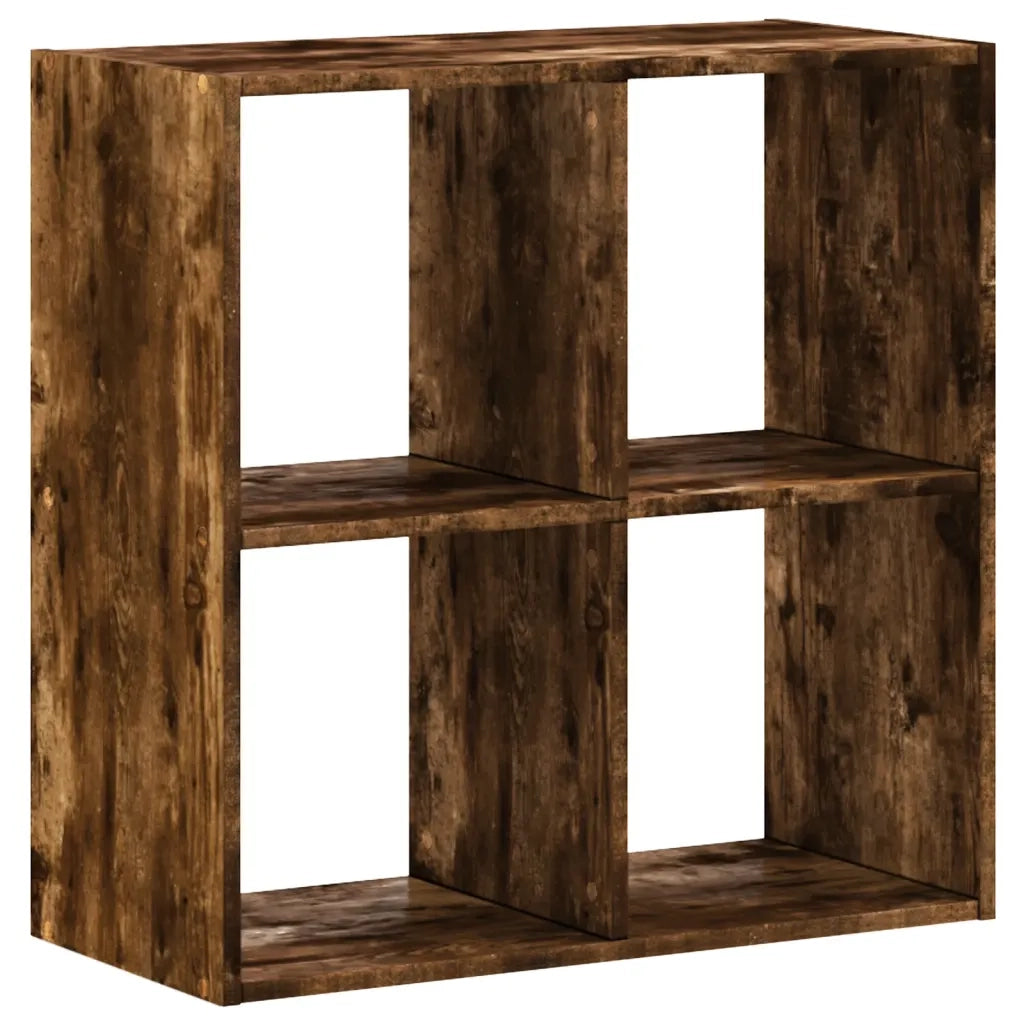Libreria-Scaffale per Libri-Mobile di Stoccaggio Rovere Fumo 68,5x32x68,5 cm in Legno Multistrato