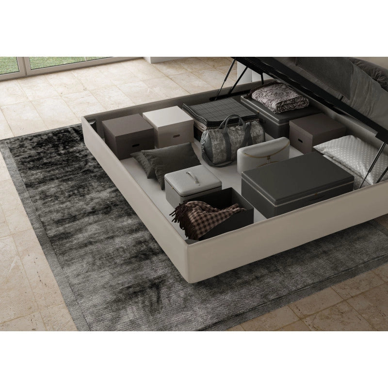 Letto imbottito Matrimoniale 190x200 cm Priya - Similpelle,Tortora,Contenitore