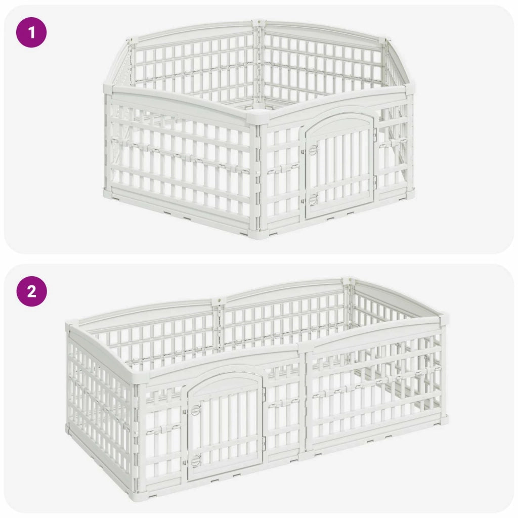 Panchetto per Cani a 6 Pannelli Bianco 179 x 151 x 58 cm 42027223