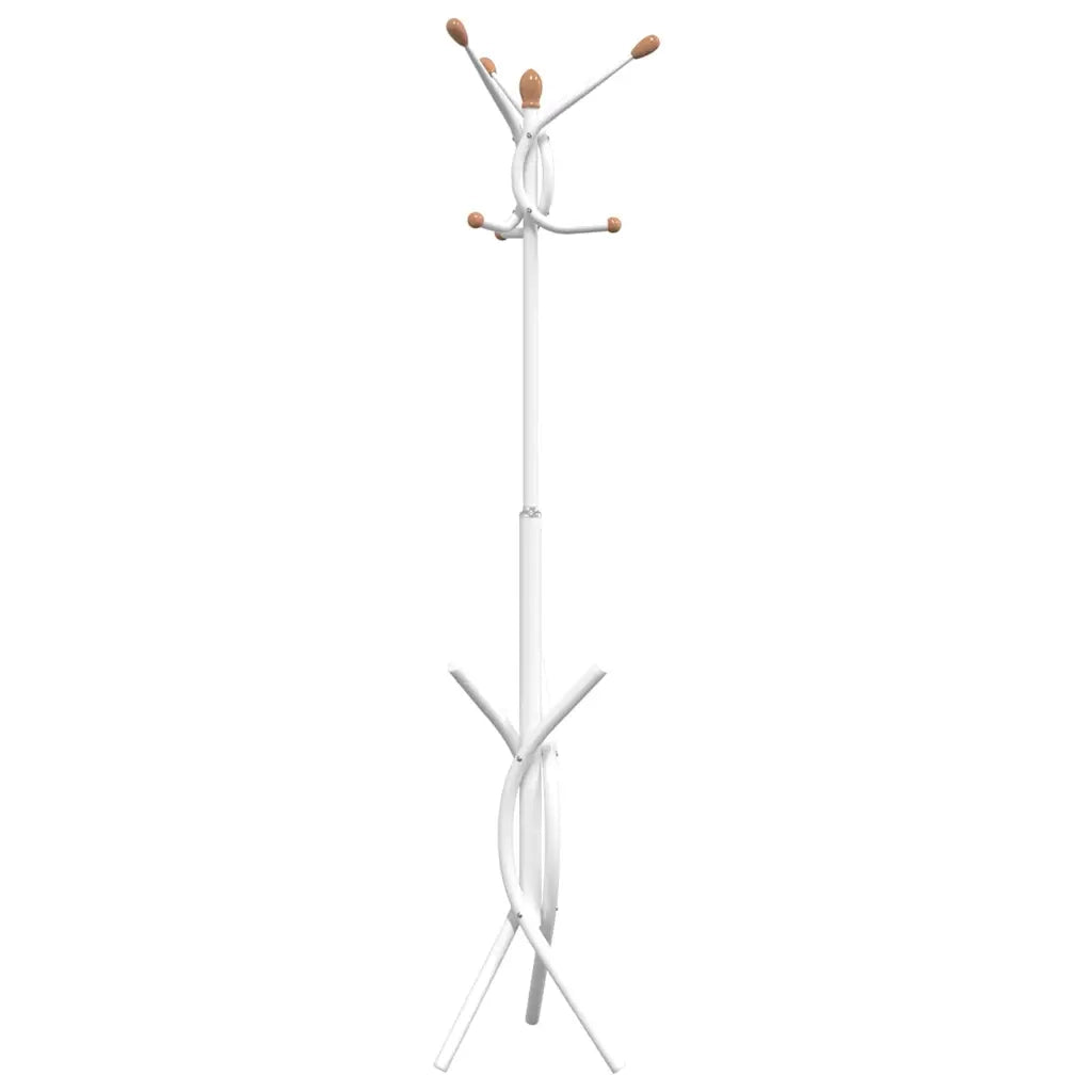 Pratico appendiabiti da terra con 9 ganci 176 x 40 cm stile moderno corridoio in ferro bianco 02_0047584