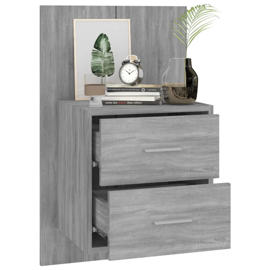 Comodino | Armadio da Notte | Mobiletto da notte a Muro Grigio Sonoma