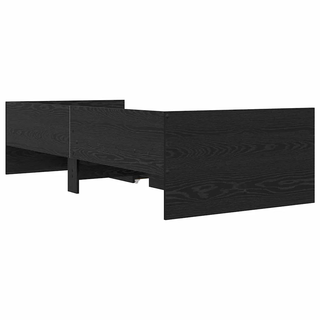Struttura del letto Rovere Nero 100 x 200 cm Pino massello 3403203
