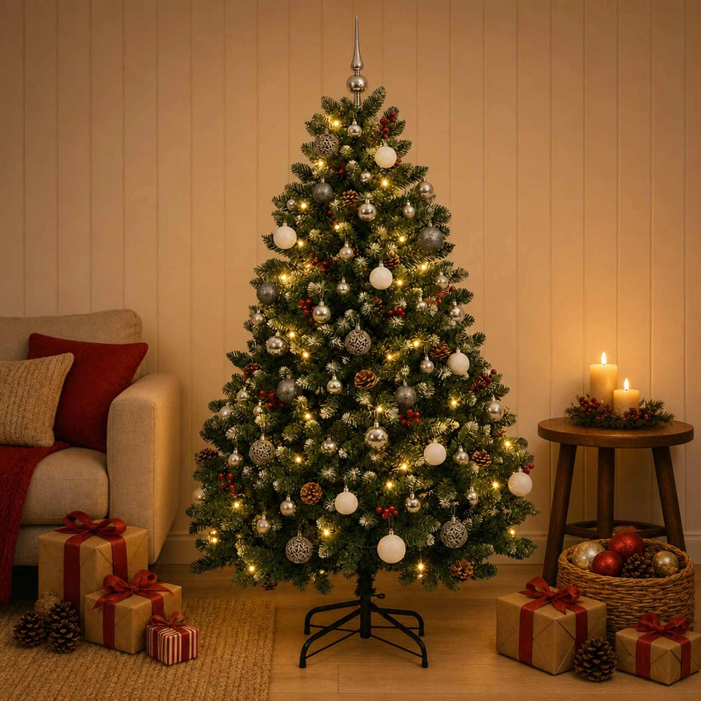 Albero di Natale Artificiale con Palline 180 cm 300 LED 3467293