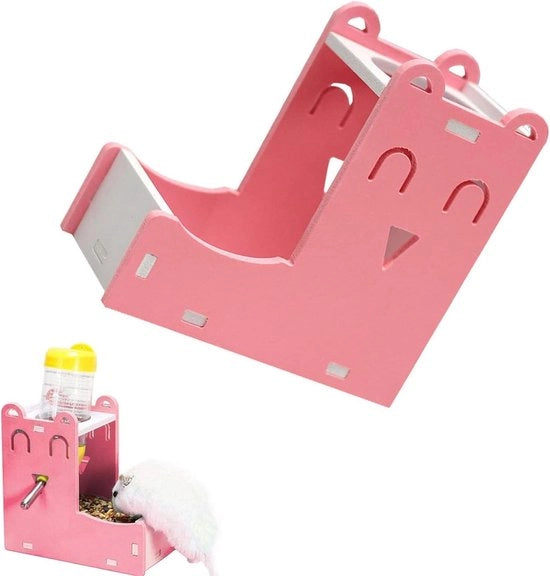 Dispensatore automatico acqua per piccoli animali 2 in 1 - supporto per dispensatore acqua appeso (125 ml)