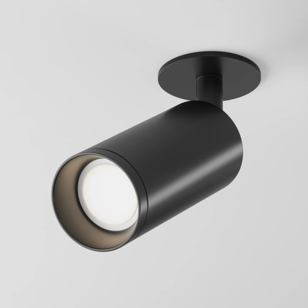 Maytoni Lampada da soffitto moderna Focus 1 luce GU10 nero alluminio