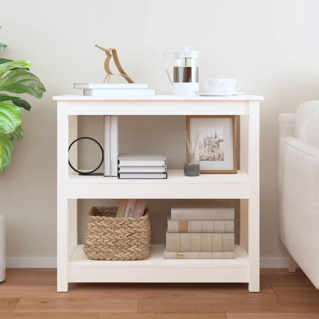 Tavolo Consolle | Tavolo d'Ingresso Bianco 80x40x74 cm in Legno Massello di Pino
