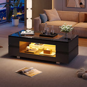 Tavolino-Xylo-Nero LED Bluetooth design cavo