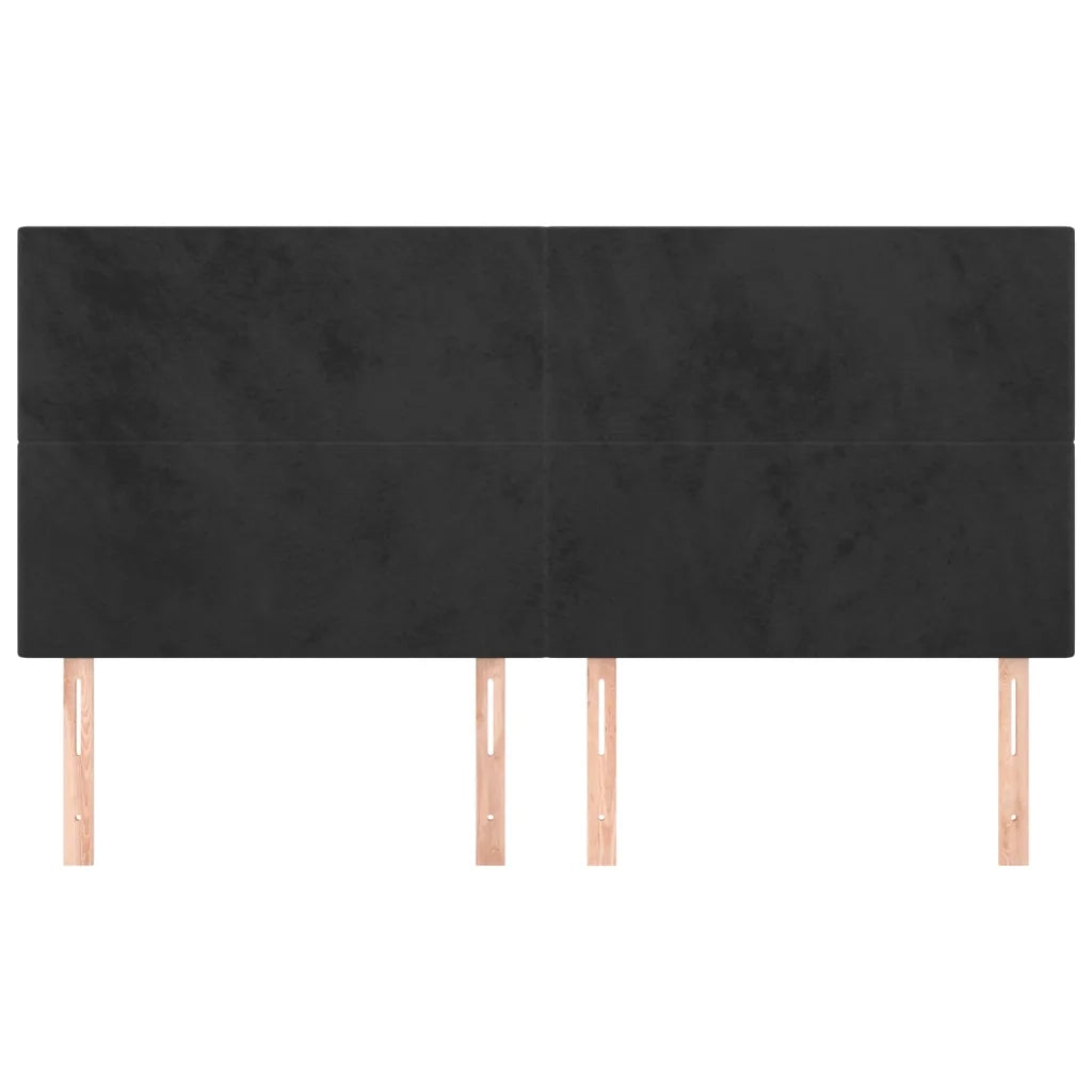 Testiera | Testata Nera 160x5x118/128 cm Velluto
