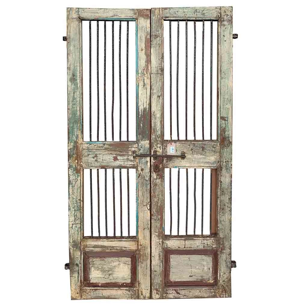 Porta in legno marrone con finitura artigianale, 98x3x175 cm (altezza).