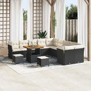 Set Divano da Giardino 13 pcs Nero polyrattan