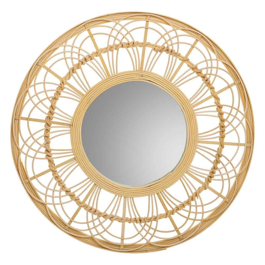 Specchio in rattan e bambù marrone d55,5x2h