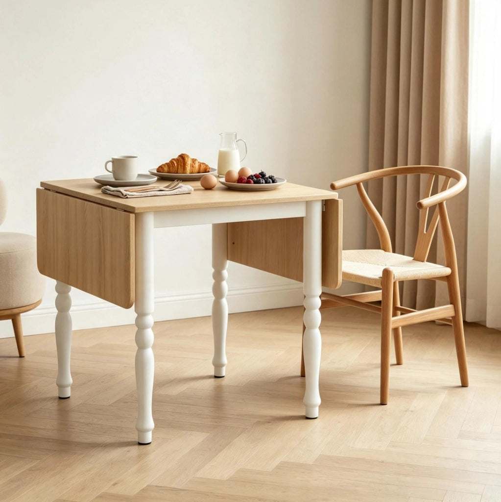 Tavolo da pranzo pieghevole estensibile 74-134 cm rovere bianco