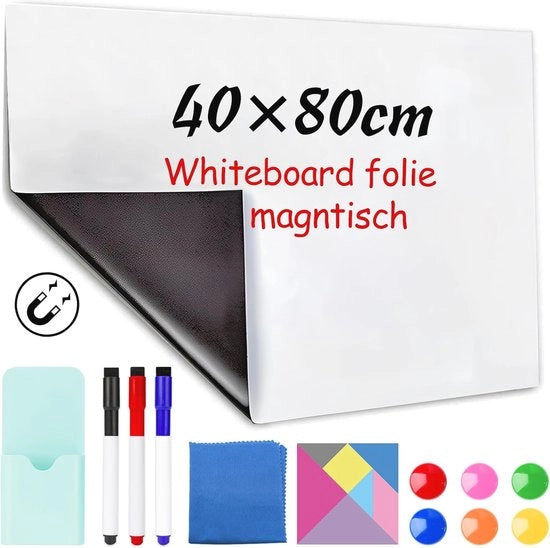 Folie Magnetica Autoadesiva per Tavolo Nera 40x80 cm - Lavabile, Creativa e Ideale per Casa e Ufficio