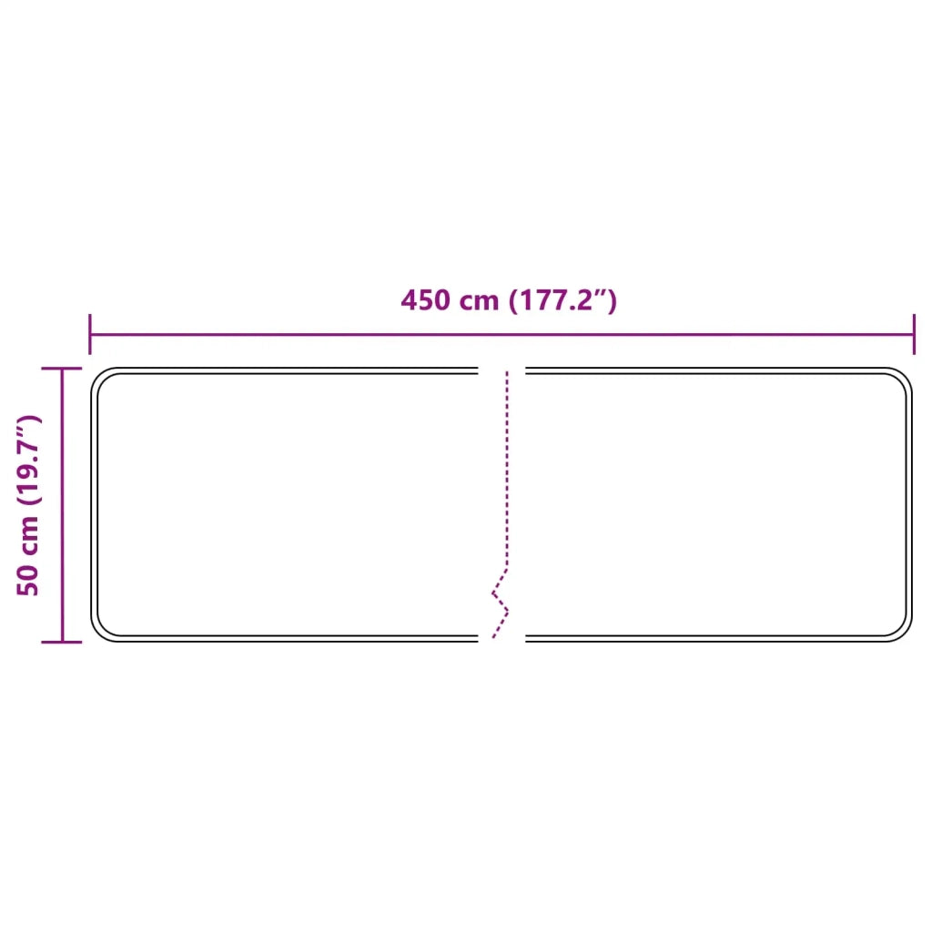Runner Tappeto MARSA Nero 50 x 450 cm Poliestere e PVC 42023285