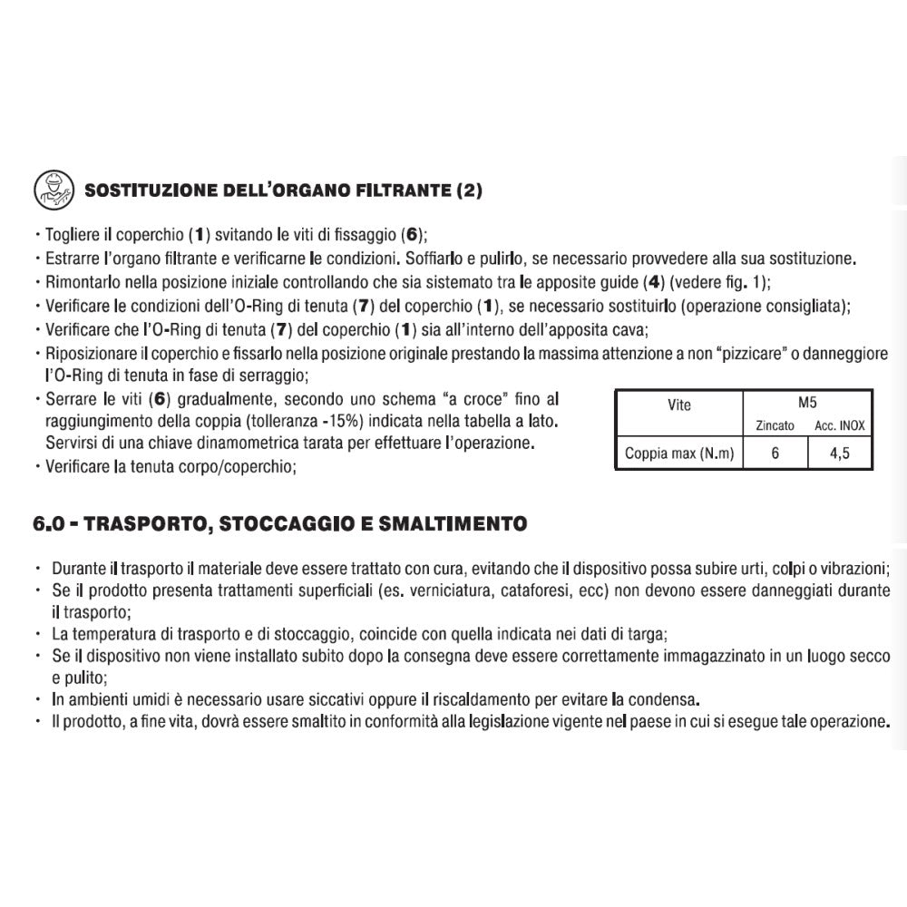 Filtro da 1/2 per caldaia a gas gpl