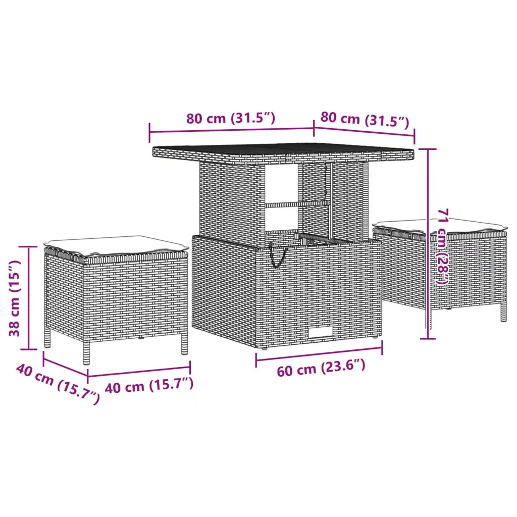 Set Divano da Giardino 10 pcs Nero polyrattan 3361704