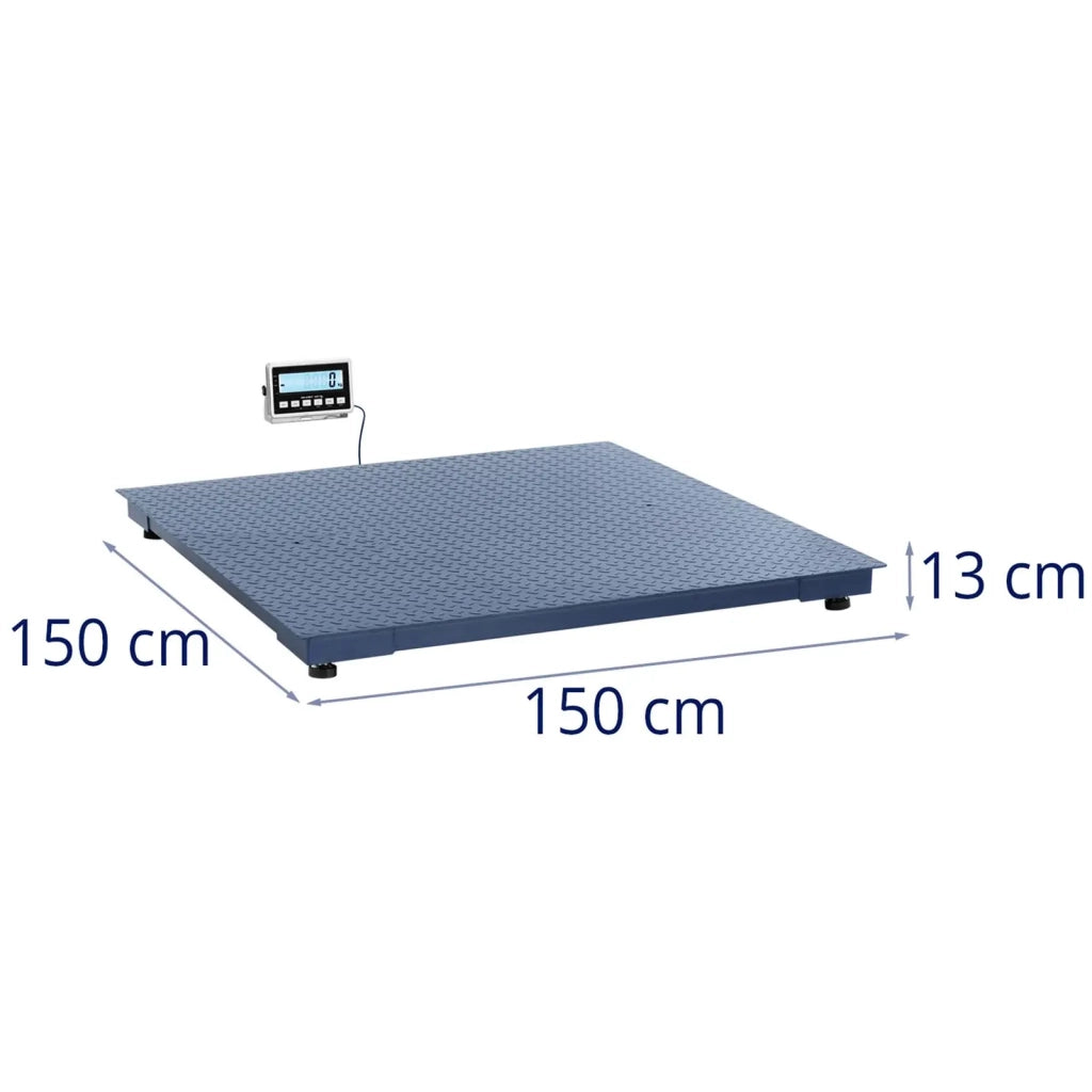 Bilancia da pavimento 5000 kg / 2 kg 150 x 150 cm con display LCD acciaio inox 14_0008318