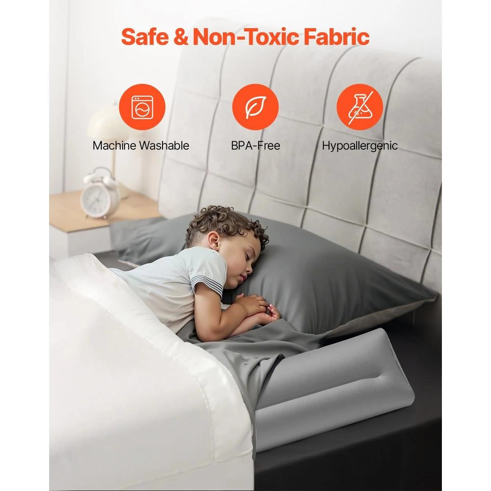 Paracolpi Letto Bambini 1205x160x180 mm Gonfiabile Pompa Manuale Antiscivolo Leggero Portatile 2 Pezzi