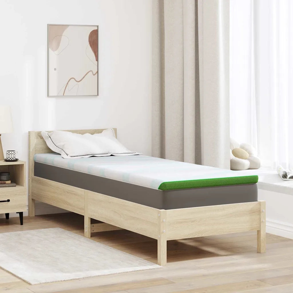 Topper per materasso Bianco e Verde 70 x 200 cm 4106165