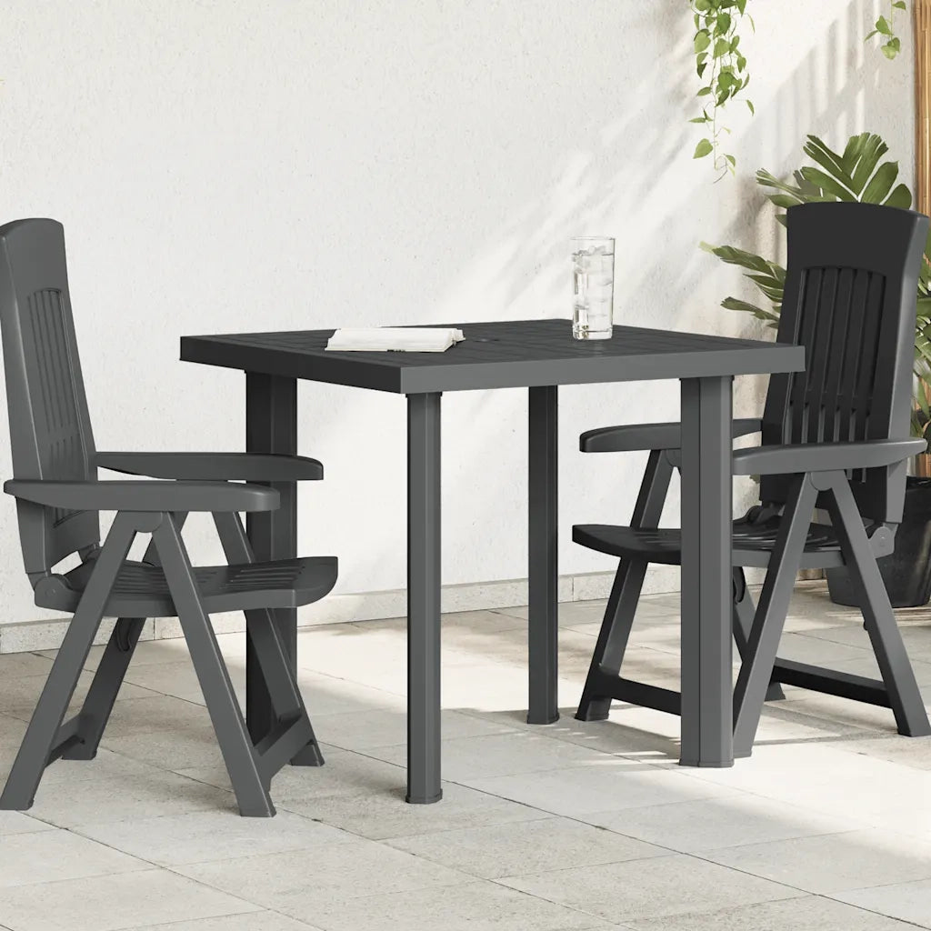 Tavolo da Giardino | Tavolino da esterno Antracite 80x75x72 cm in Plastica