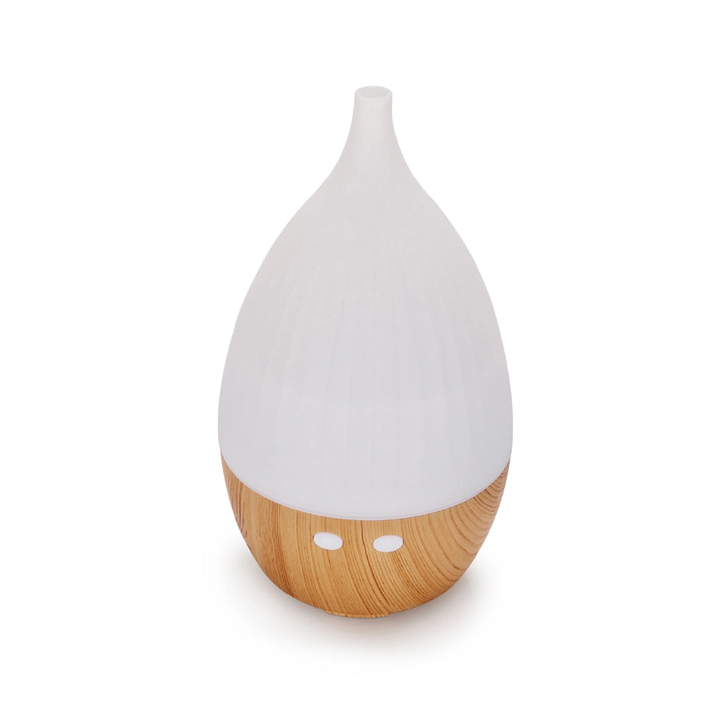 Diffusore di Aromi 130 ml con Luce LED 7 Colori, Umidificatore per Ambienti e Aromaterapia, Autonomia fino a 3 Ore, Design Effetto Legno, Alimentazione USB/240V