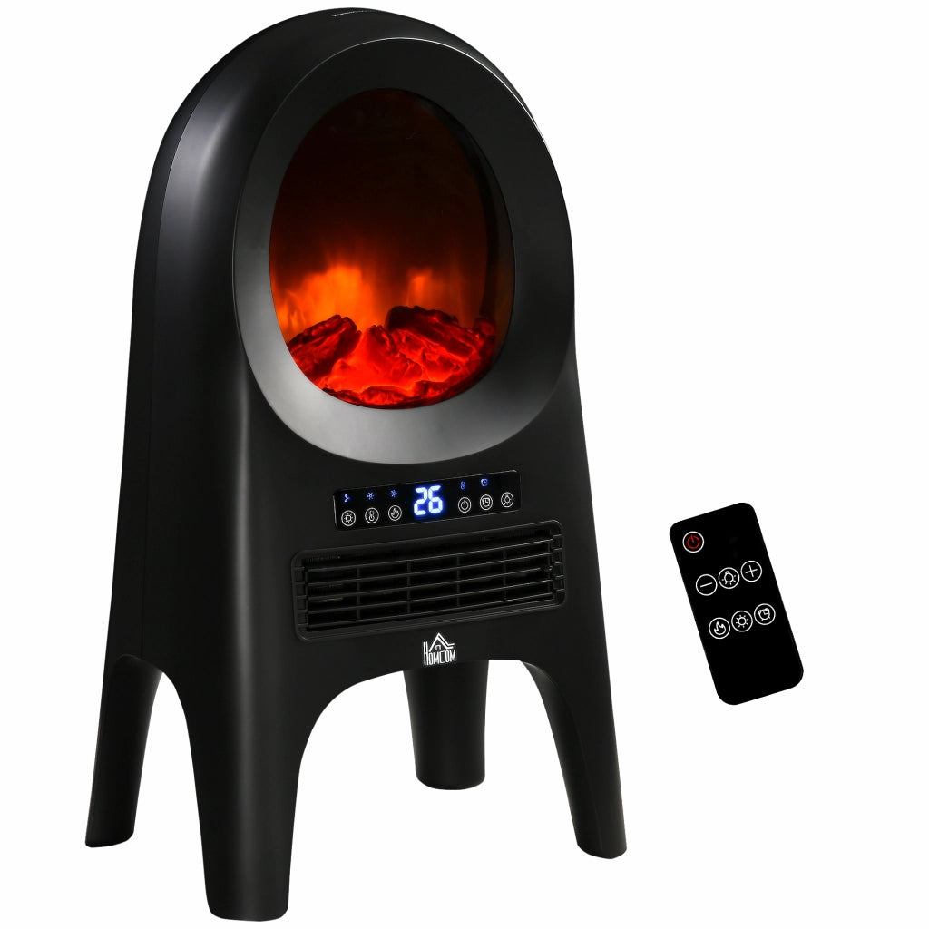 Termoventilatore Elettrico con 3 Modalità di Riscaldamento e Temperatura Regolabile, Stufetta per Casa e Garage, 33.7x25.5x60.4 cm, Nero