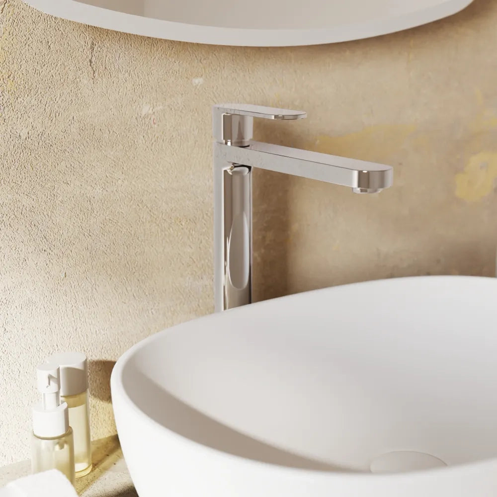 Coppia miscelatori lavabo alto e bidet cromato senza scarico | Margot