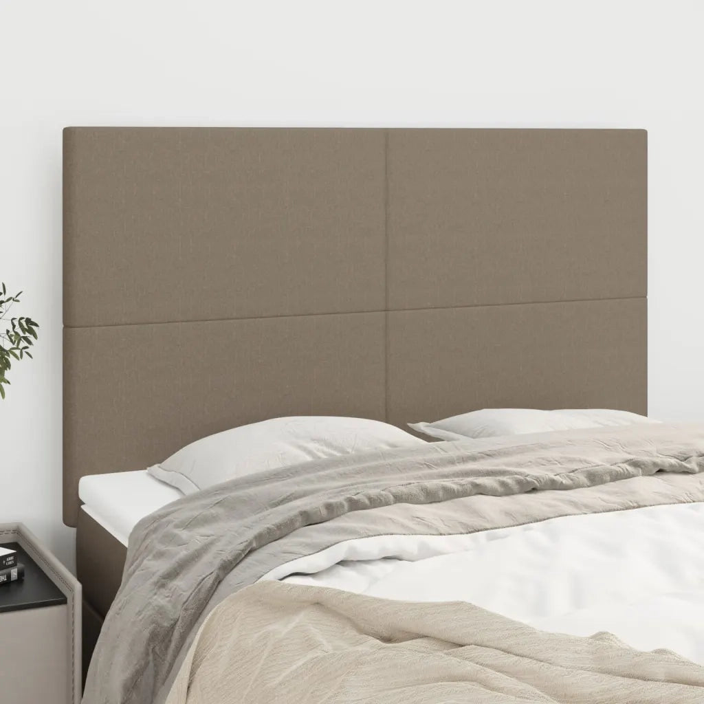 Testiera | Testata per letto Tortora 144x5x118/128 cm Tessuto